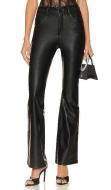 Commando Faux Leather Black Five Pocket Flare Pants Size XS